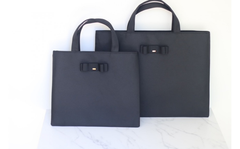 リボントートバッグ　【Sサイズ・グレー】