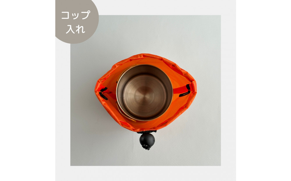【XS 0.5L・オレンジ】　手のひらサイズの軽量ナイロン巾着袋