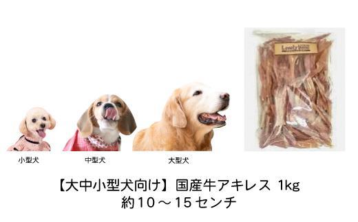 【大中小型犬向け】国産牛アキレス 1kg(500g×2) 無添加 手作り