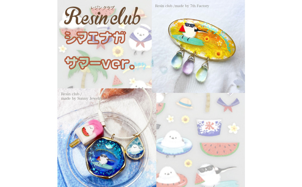 レジンクラブ レジンシート 5枚セット 【シマエナガ】両面タイプ シール