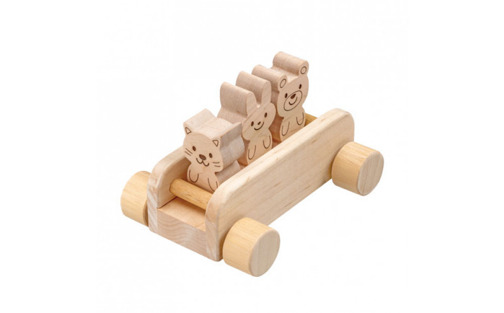 ＭＯＣＣＯ　森のアニマルバス　木製玩具 木のおもちゃ 対象年齢３歳から