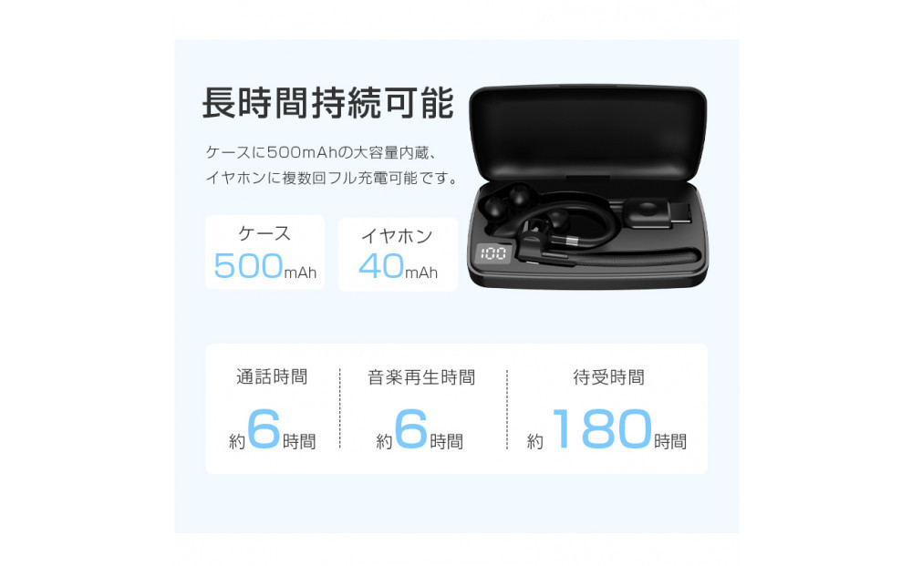 ワイヤレスイヤホン Bluetooth 5.4 【2025年最新型】 耳掛け式 安定装着 片耳タイプ 左右耳兼用 回転 開放感 周囲の音が聞こえる ハンズフリー通話 ENC ノイズリダクション 高音質 Bluetoothアダプター付き 瞬間接続 長時間持続 コンパクト 生活防水 iOS/Android/Windows対応