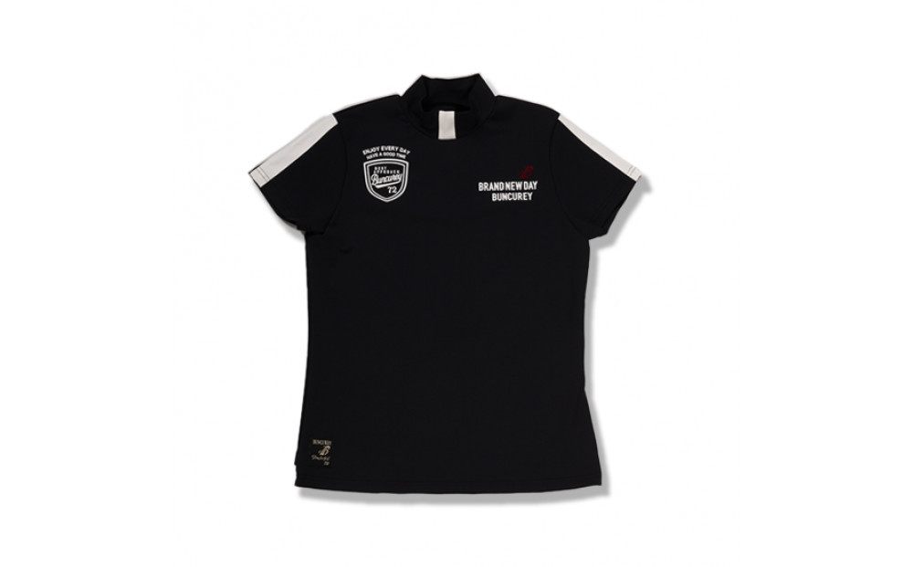 BUNCUREY　ゴルフウェア　半袖モックネック（BL23SS-02-507）ブラック／サイズ2