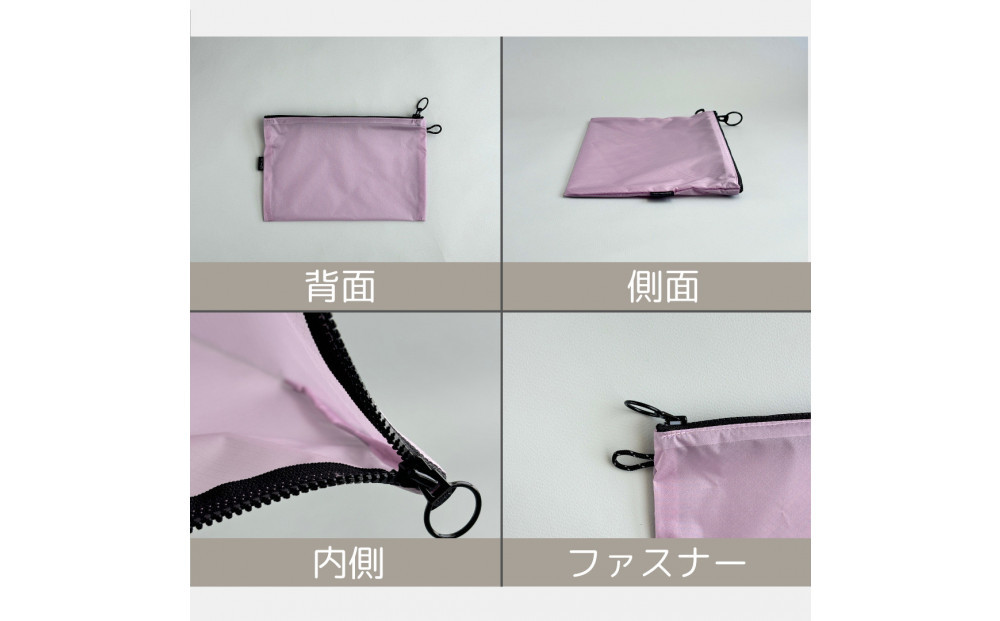 【ラベンダー】A6が入るとっても軽いナイロンフラットポーチ（マチなし）旅行用や化粧品にも