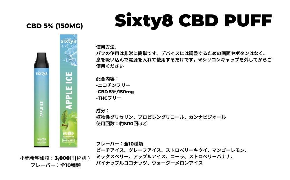 Sixty8　CBDパフ 3本 Aセット