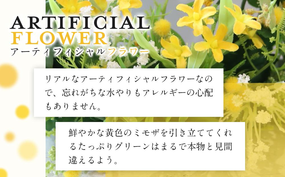 季節のリース　ナチュラルなミモザのリース　造花　玄関　ウェルカムスペースに！