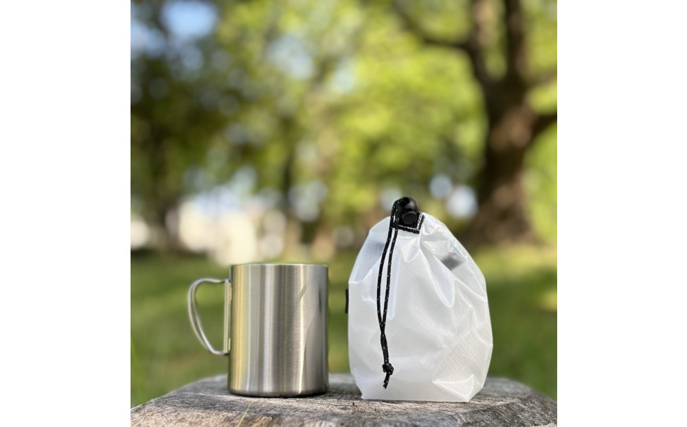 【XS 0.5L・白】　手のひらサイズの軽量ナイロン巾着袋