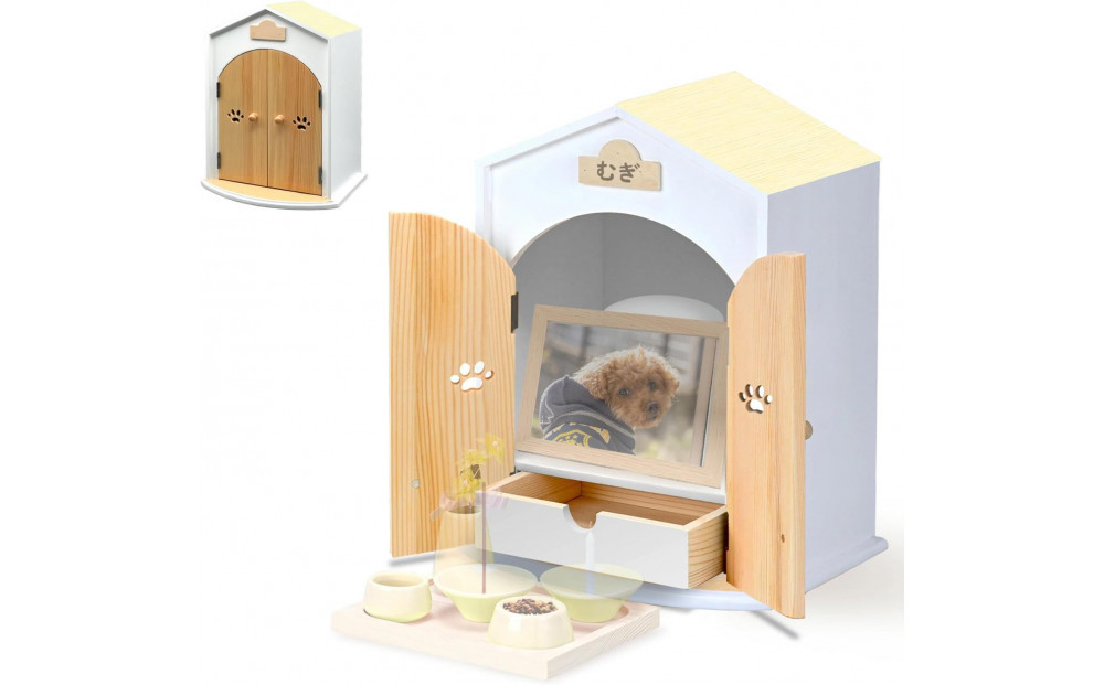 ペット用仏壇 AngelHouse天使のおうち型仏壇　クリームイエロー