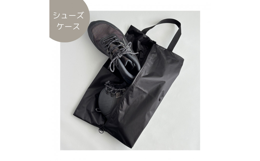 【Lサイズ・黒】軽量ナイロン登山靴ケース　　シューズケース　着替えポーチ　旅行用　アウトドア　ショートブーツ