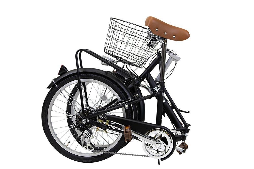 【ブラック】防災対応・フル装備付き２０型折り畳み自転車