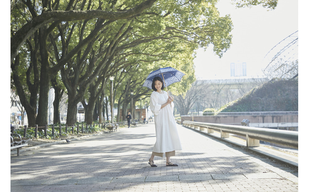 有松・鳴海絞り 日傘C（紺色）-蜘蛛絞り・三浦絞り-【藍染が風にゆれる日本遺産のまち有松寄附金専用】