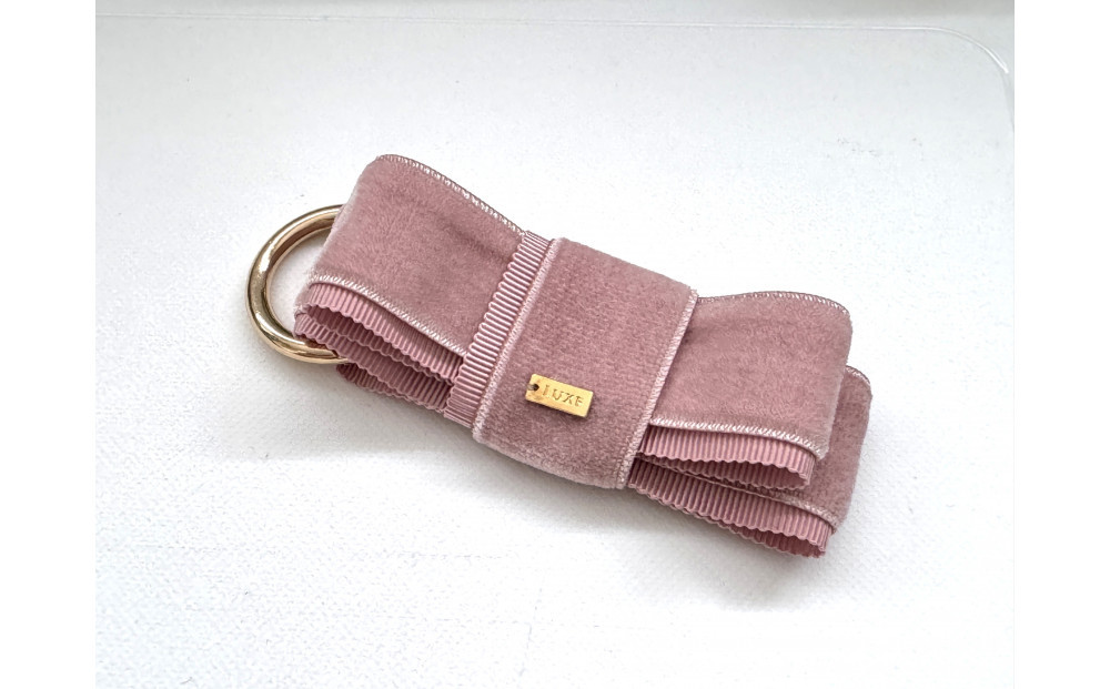 リボンチャーム　【ベージュピンク】