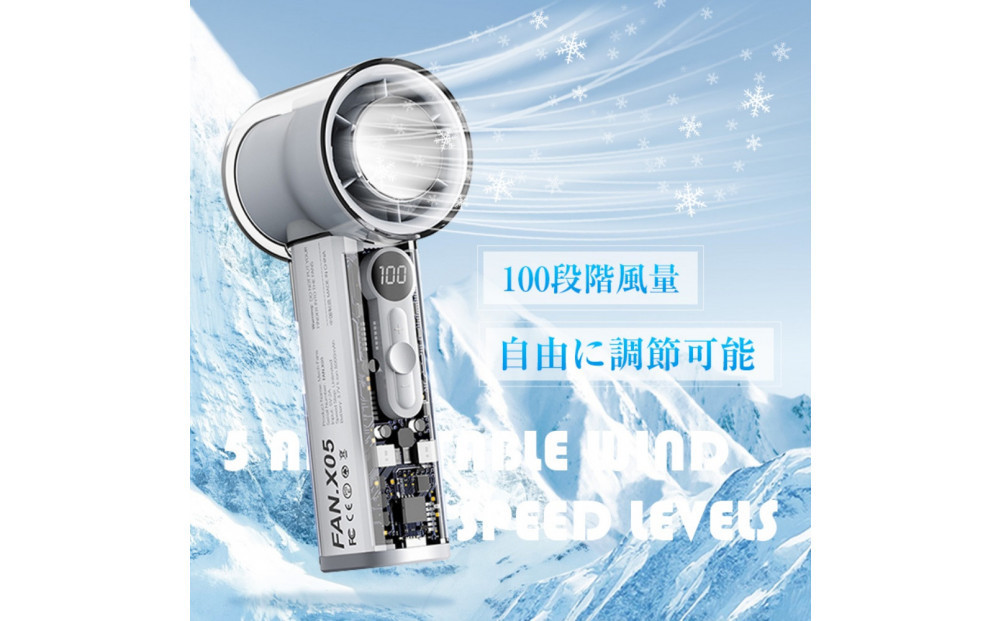 【パープル】ハンディファン 手持ち扇風機 冷却プレート 5000mAh 大容量 100段階風量 残電表示 ハイテク感 携帯 小型 扇風機 DCモーター USB充電式 Type-C 急速充電 コードレス 2026最新デザイン 軽量 持ち運び便利 涼しい ストラップ付き 髪を巻き込まない【PL保険加入済み製品・安心】