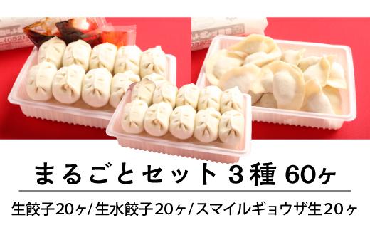 カリットギョウザまるごとセット３種（60ケ）餃子 水餃子 スマイル餃子