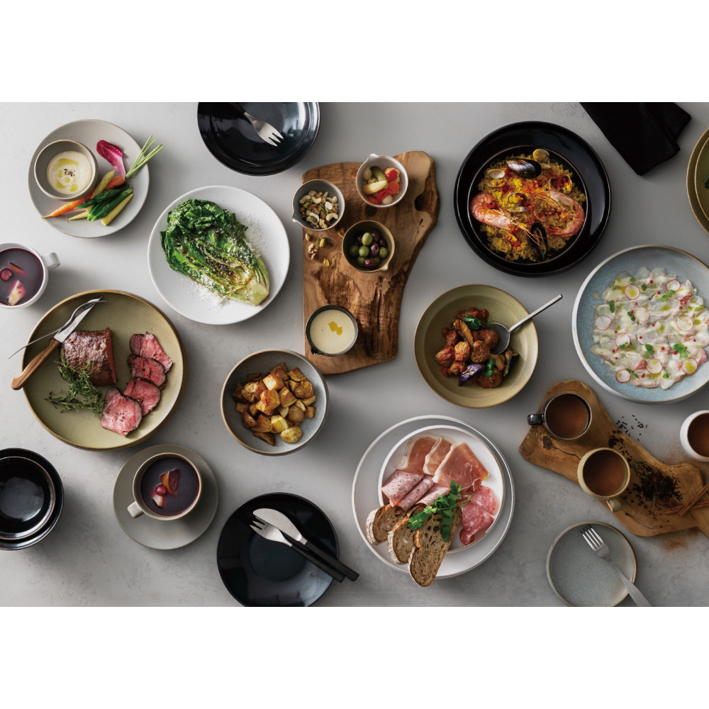 Tableware Deep Bowl Curveペアセット18cm 藍墨