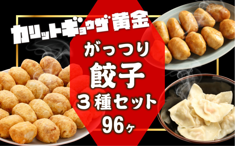 カリットギョウザ がっつりセット３種（96ケ）餃子 水餃子 スマイル餃子