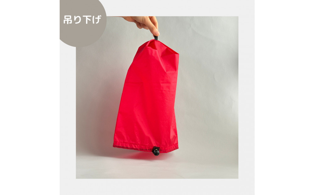 【L・5L・赤】 大きめナイロン巾着袋　スタッフバッグ　スタッフサック　バッグインバッグ　着替え袋