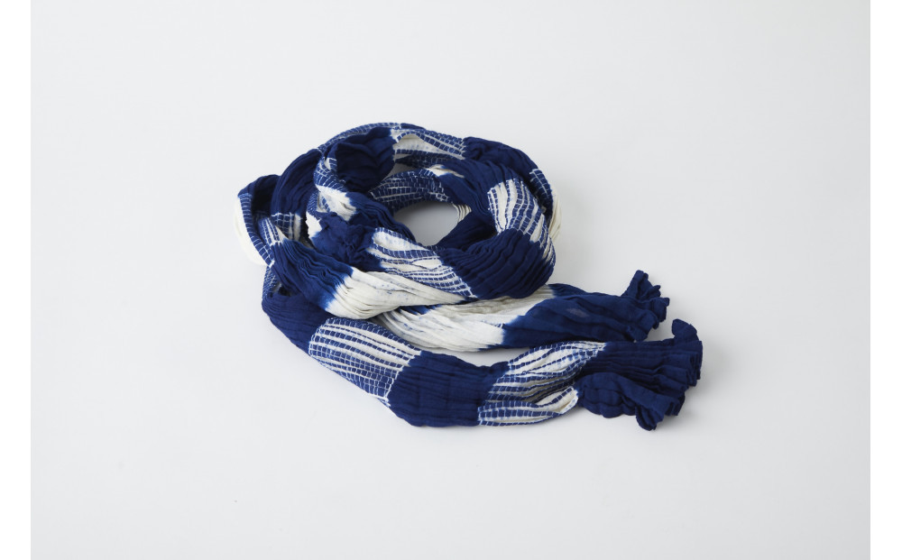 有松・鳴海絞り ストール　-鎧段絞り-【藍染が風にゆれる日本遺産のまち有松寄附金専用】