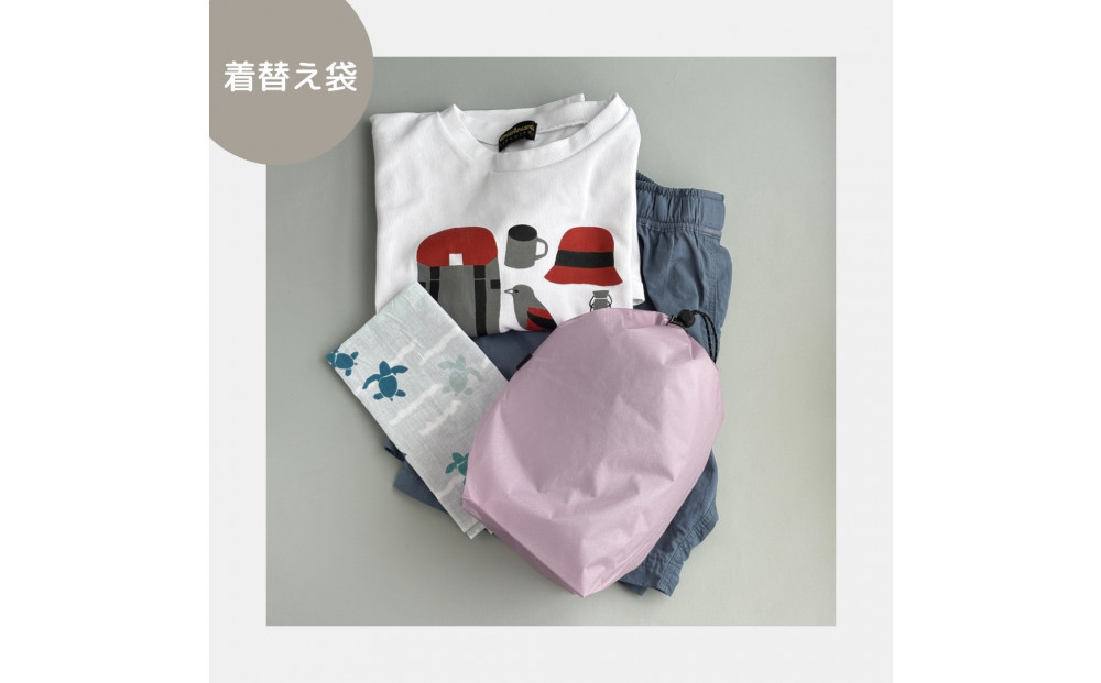 【M・3L・ラベンダー】　大きめナイロン巾着袋　スタッフバッグ　スタッフサック　バッグインバッグ　着替え袋