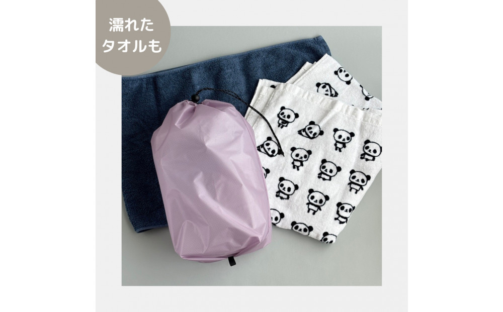 【L・5L・薄紫】 大きめナイロン巾着袋　スタッフバッグ　スタッフサック　バッグインバッグ　着替え袋