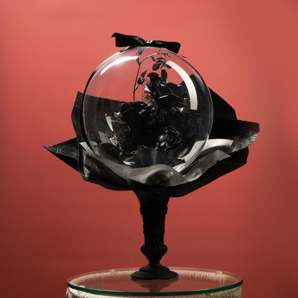 フラワーバルーン「漆黒薔薇」