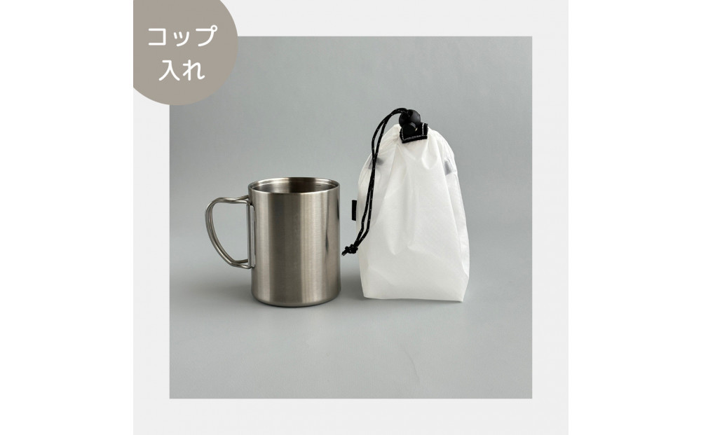 【XS 0.5L・白】　手のひらサイズの軽量ナイロン巾着袋