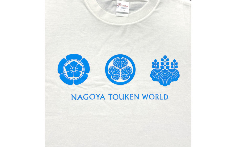 オリジナル【三英傑家紋Tシャツ】XLサイズ（ホワイト）／名古屋刀剣博物館