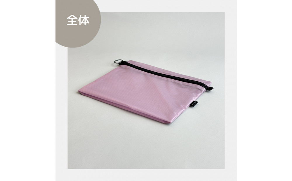【ラベンダー】A6が入る軽量撥水ナイロンスクエアポーチ（マチあり）
