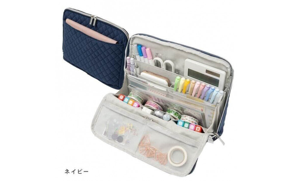 Y-Style 手帳が入るペンケース Lサイズ【ネイビー】