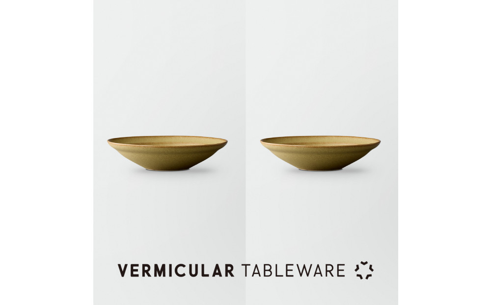 Tableware Shallow Bowl Rimペアセット18cm 鶯