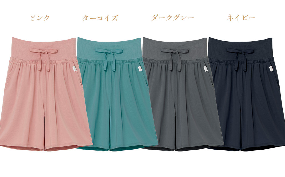 【ネイビー L】ReFa バイタルテック ストレッチスムース ショートパンツ/WOMEN