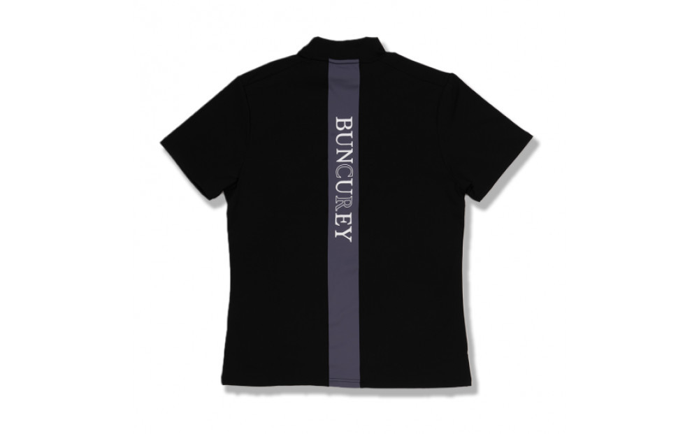 BUNCUREY　ゴルフウェア　バイカラー半袖モックネック（BM23SS-02-007）ブラック／サイズ6