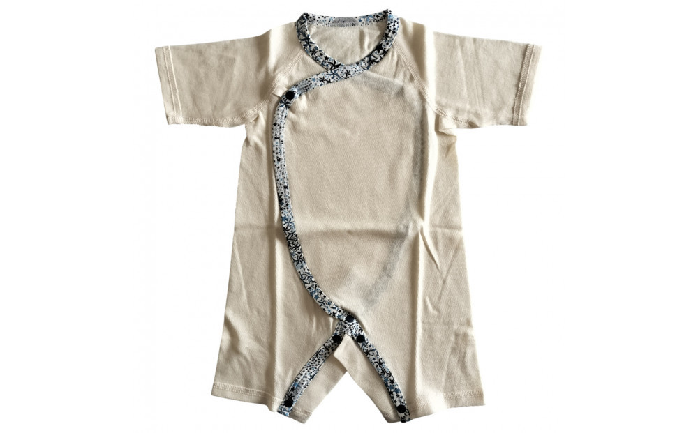 オーガニックコットンベビー肌着２種＆バスローブセット(ネイビー)