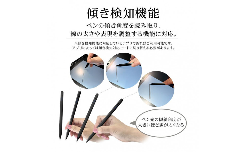 【ホワイト】ラスタバナナ iPad 専用 傾き検知搭載　充電式 タッチペン パームリジェクション　2色展開