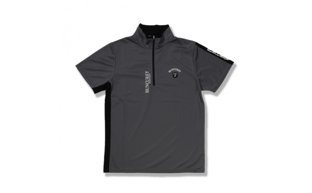 BUNCUREY　ゴルフウェア　ジップアップ半袖モックネック（BM23SS-02-008）グレー／サイズ6