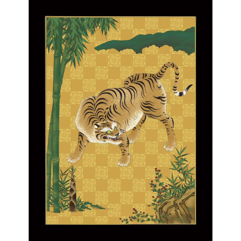 ノリタケ 陶額 ”竹林の虎”