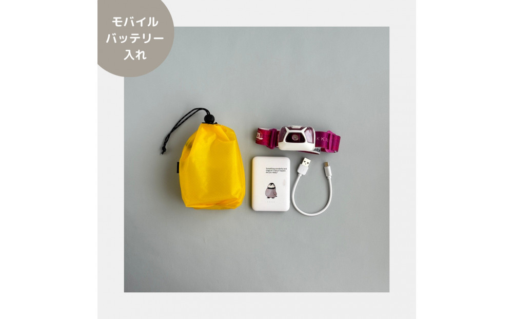 【XS 0.5L・黄色】　手のひらサイズの軽量ナイロン巾着袋