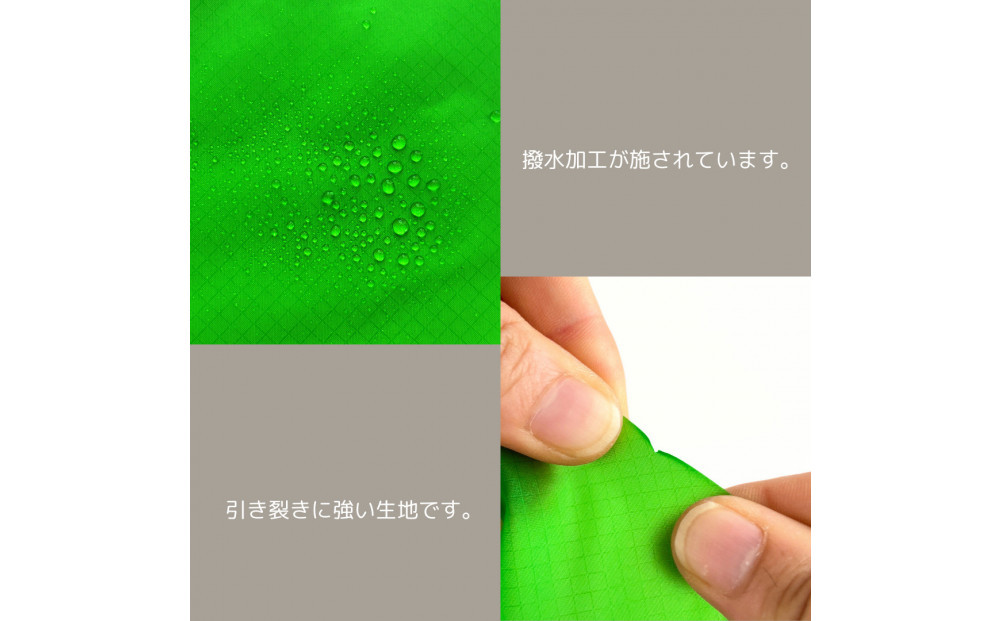 【XS 0.5L・緑】　手のひらサイズの軽量ナイロン巾着袋