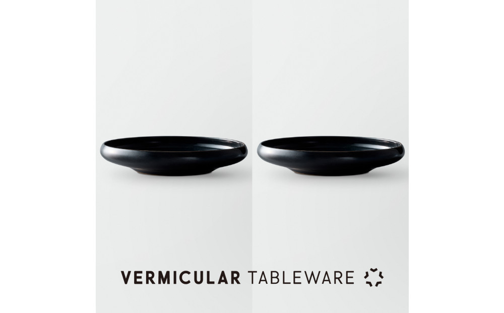 Tableware Shallow Bowl Curveペアセット21cm 藍墨