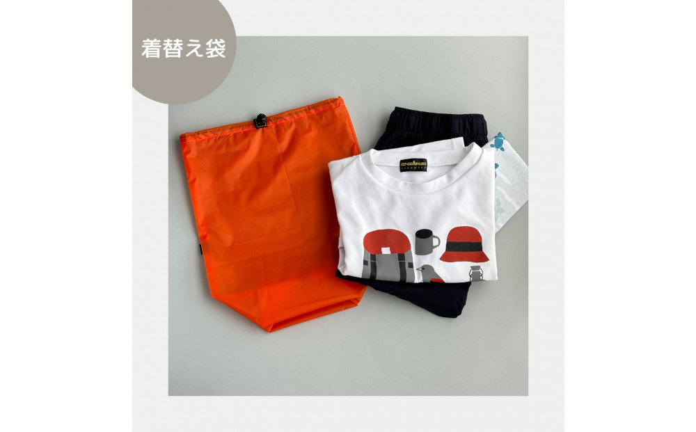 【L・5L・オレンジ】 大きめナイロン巾着袋　スタッフバッグ　スタッフサック　バッグインバッグ　着替え袋