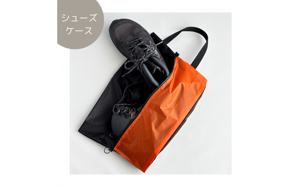 【Lサイズ・オレンジ】軽量ナイロン登山靴ケース　　シューズケース　着替えポーチ　旅行用　アウトドア　ショートブーツ