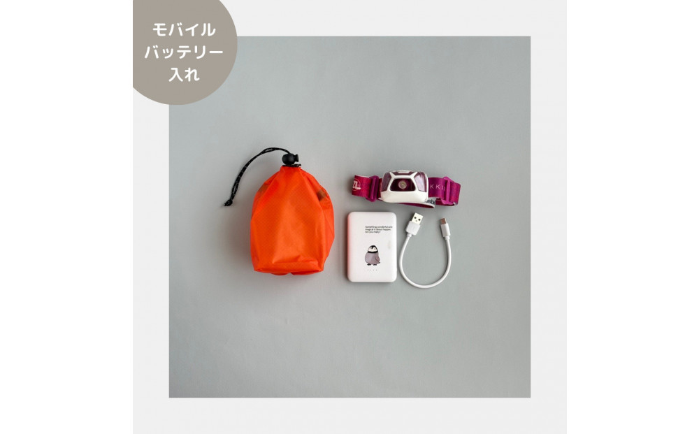 【XS 0.5L・オレンジ】　手のひらサイズの軽量ナイロン巾着袋