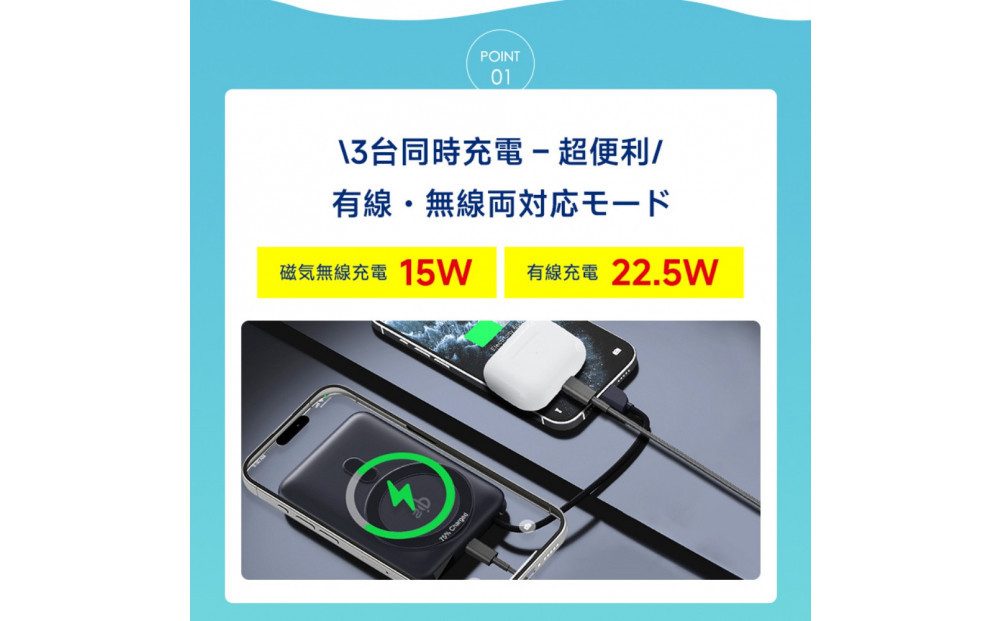 縲舌す繝ォ繝舌シ縲代Δ繝舌う繝ォ繝舌ャ繝繝ェ繝シ 15000mAh 57.75Wh 螟ァ螳ケ驥 繝ッ繧、繝、繝ャ繧ケ蜈髮サ蝎ィ MagSafe蟇セ蠢 15シキ逎∵ー怜髮サ 3蜿ー蜷梧凾蜈髮サ Qi隱崎ィシ貂 iPhone17/iPhoneAir蜈髮サ iphone16/15/Airpods PD22.5W諤・騾溷髮サ 髦イ轣ス髮サ貅 繧ア繝シ繝悶Ν蜀阡オ 莠呈鋤諤ァ謚懃セ、 繧ウ繝ウ繝代け繝 霆ス驥 PSE隱崎ィシ貂医娠L菫晞匱蜉蜈・貂医∩陬ス蜩√サ螳牙ソ縲