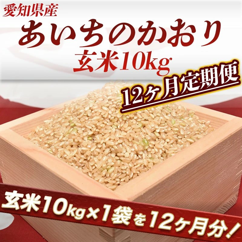 【定期便】愛知県産 あいちのかおり 玄米 10kg×12回（計120kg） H017-075