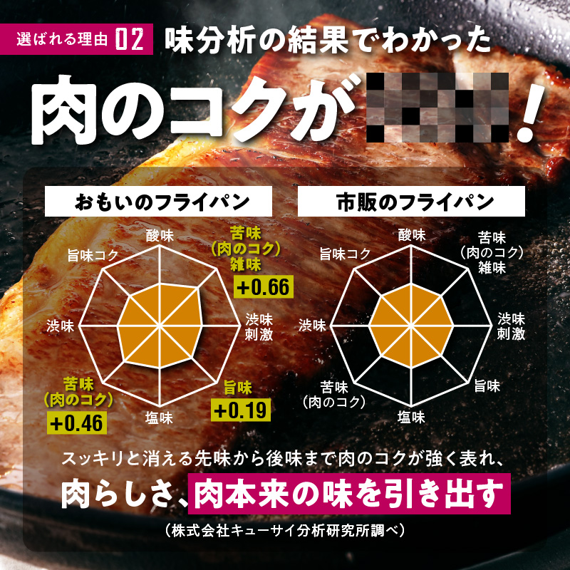 〈カンブリア宮殿で紹介されました！〉 おもいのフライパン　20cm　目指したのは世界で一番お肉がおいしく焼けるフライパン　H051-172