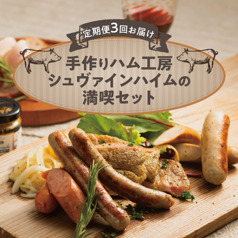 【定期便３回お届け】手作りハム工房シュヴァインハイムの満喫セット H003-040