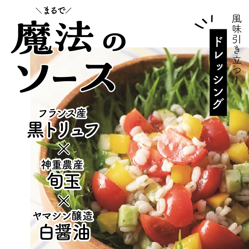 【黒トリュフ使用】まるで魔法のソース「はくの碧トリュフ」 200ml×1本セット ～新玉ねぎ「旬玉」と白醤油をふんだんに使用した万能調味料～ 　H105-092