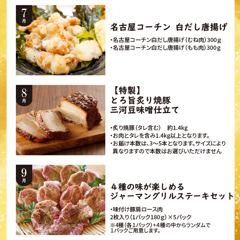 碧南市がチョイスした厳選定期便！ 【全12回】厳選！お肉づくめの定期便(毎月お届け） 　H028-091