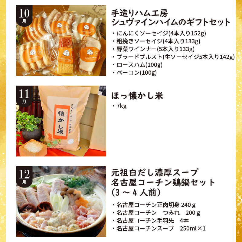 碧南市がチョイスした厳選定期便！ 【全12回】厳選！肉・魚・野菜・フルーツすべて詰まった旬の定期便(毎月お届け） H028-088