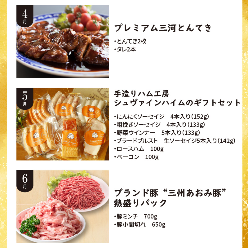 碧南市がチョイスした厳選定期便！ 【全12回】厳選！お肉づくめの定期便(毎月お届け） 　H028-091